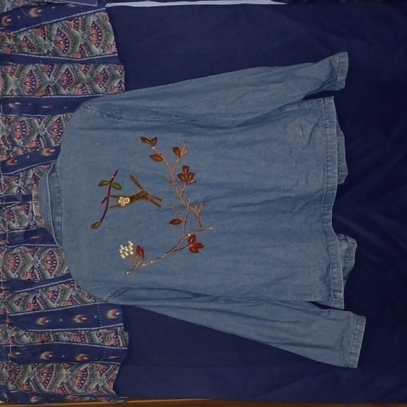 Adorable Stitched Monkey Design Blue Jean Jacket - Small - Picture 6 of 10